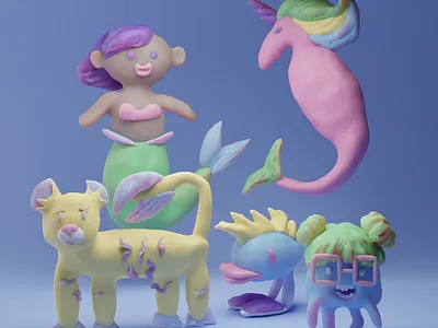 3D characters 3d 3d art 3d character 3d fish character cinema 4d design