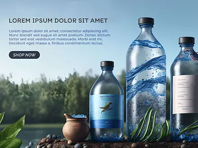 [WIP] Concept For A Bottled Water Company branding design graphic design hero hero section illustration landing page web design