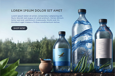 [WIP] Concept For A Bottled Water Company branding design graphic design hero hero section illustration landing page web design