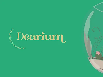 Dearium aquário brand identidade visual illustrator logo plants terrário vector