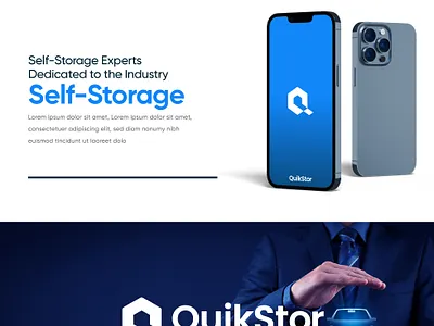 Quickstor Logo concept branding design geometric design logo minimal simple design