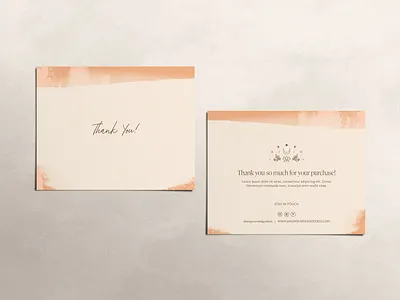 Thank you card - Retail, Ecommerce art direction beauty brand identity branding card design digital paint female branding graphic design graphic designer illustration minimal print collateral stationary thank you typography wellness brand