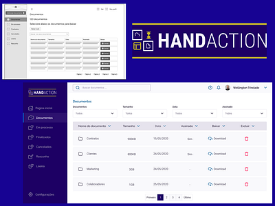 Handaction branding design icon illustration logo typography ui ux