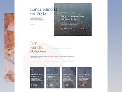 Psyke card design design homepage mindfulness ui ux web website