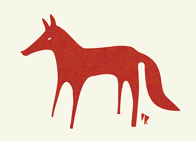 Red Coyote cartoon coyote coyote icon coyote silhouette illustration minimalist