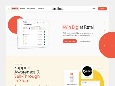 Landing International b2b beautyfluent brands design elements graphic design mobile retail retailers ui ui kits web web design