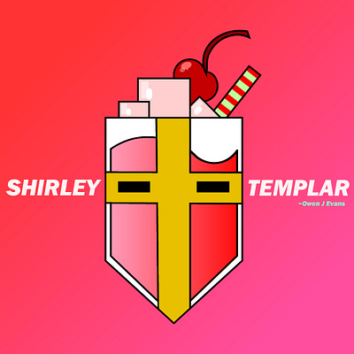 Shirley Templar cherry soda knight knights templar logo design shirley templar shirley temple soda soda logo vector