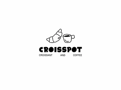 CROISSPOT - CROISSANT & COFFEE art brand branding coffee croissant designer graphic design logo logotype
