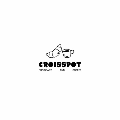 CROISSPOT - CROISSANT & COFFEE art brand branding coffee croissant designer graphic design logo logotype