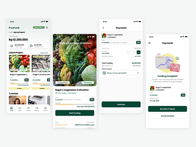 FunFund : P2P Platform for Agriculture Projects agriculture app design design farmer funding investment mobile app mockup p2p p2p lending ui