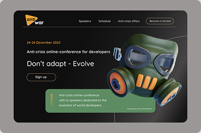 Anti-Crisis Inline Conference for Developers Design Concept. 3d design graphic design illustration landing page logo typography ui virtual conference web design