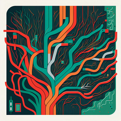 Blood Vessels As Tech Illustration art concept art digital digital art illustration