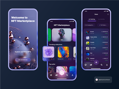 NFT App Design. 3d app branding design graphic design nft nftapp typography ui ux