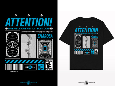 Attention! attention band band merch barcode brutalism globe hate icon line line art love merch merch design merchandise monoline smartphone street wear target tshirt design wireframe