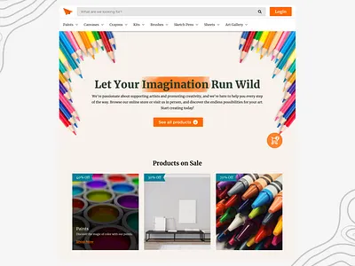 Art Supply Shop Homepage Design adobe branding design graphic design logo typography ui ux vector