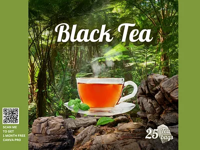 Tea template advertisement branding canva design drink food graphic design media social poster product promote tea