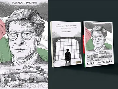 'Surat dari Penjara' Book Cover artwork book cover book illustration coverdesign engraving handdrawn illustration potrait vintage