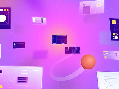 Website Pages ai graphic design illustration neon pages site ui ux vector violet web web site webdesign