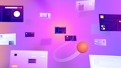 Website Pages ai graphic design illustration neon pages site ui ux vector violet web web site webdesign