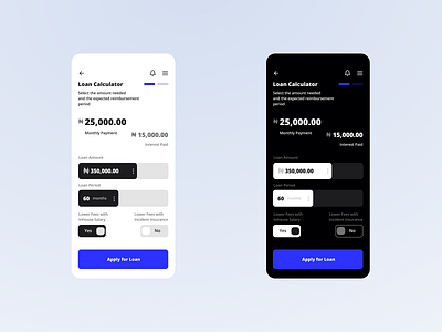 Daily UI 004 | Calculator app bank app dailyui figma fintech loan minimal product design ui uiux ux