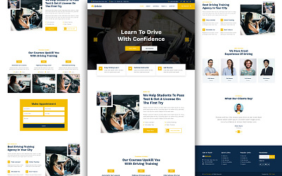 Driving School website design reactjs ux ui website wordpress