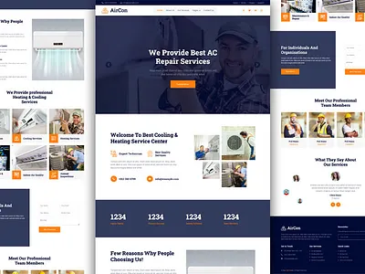 Ac repair service website design ac repair landing page website website design