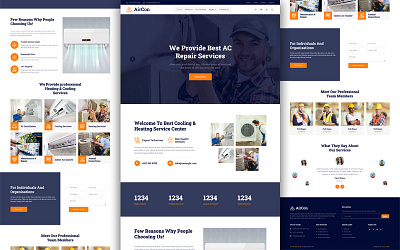 Ac repair service website design ac repair landing page website website design