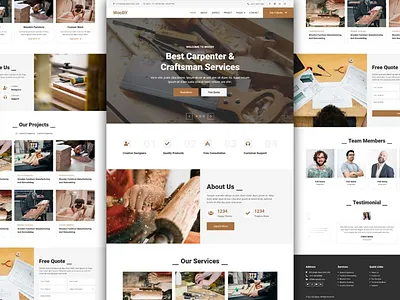Carpenter website design carpenter landingpage design reactjs ux ui website