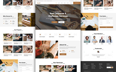 Carpenter website design carpenter landingpage design reactjs ux ui website