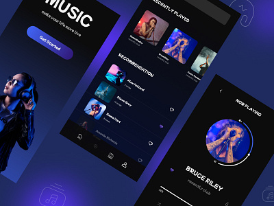 music player app design 🎶 appdes branding dark mood graphic design music music app music player ui ui designer uiux ux ux designer