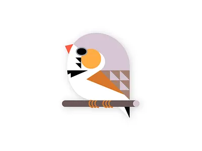 zebra finch animal bird cute design finch illustration logo nature vector zebra