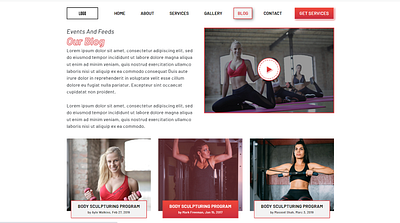 GYM blog design gym fitness gym website ux ui design website design