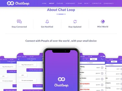 chatloop wesbite design reactjs design ui ux ui design website design
