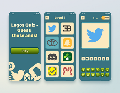 App Quiz app design game graphic design logo ui ux vector