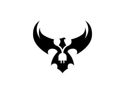 Phoenix Plug Logo animal bird branding design eagle electric energy fly freedom graphic design illustration logo logos phoenix plug power simple wings
