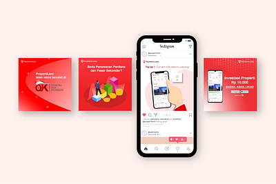 Propertilord branding design design feed illustration instagram logo marketing propertilord red ui vector