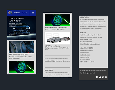 Redesigning the home page of the Alpina website ui