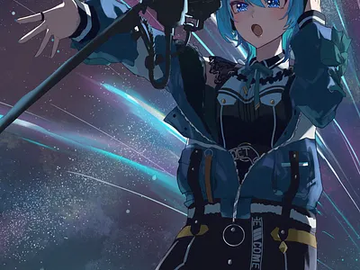 Illustration Drawing hololive Hoshimachi Suisei illustraion