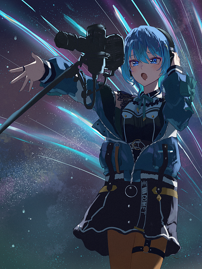 Illustration Drawing hololive Hoshimachi Suisei illustraion