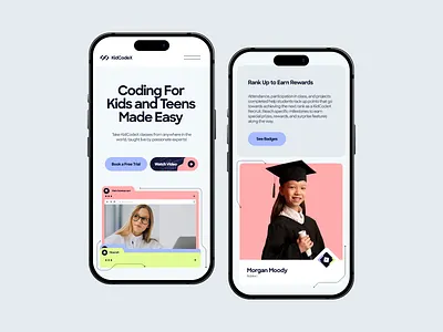 Online Learning Platform for Kids baby course early learning education homepage illustration kids kids activities landing page learning platform mobile app mockup online class play preschool school ui ux web design website design