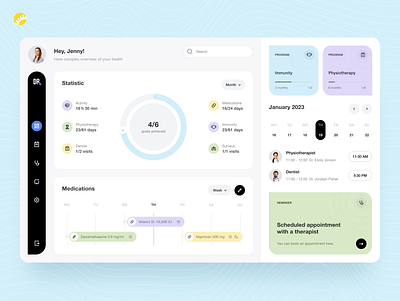Health Tracking Assistant app calendar dashboard doctor health health assistant health control health tracker health tracking healthcare healthy lifestyle medical medicine reminder symptoms tracker ui ux