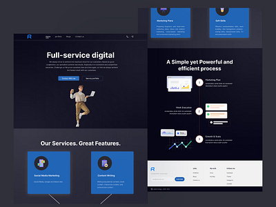 Digital Marketing Landing Page || UI Design branding dark design designer digital landing logo market ui ui screen ux website