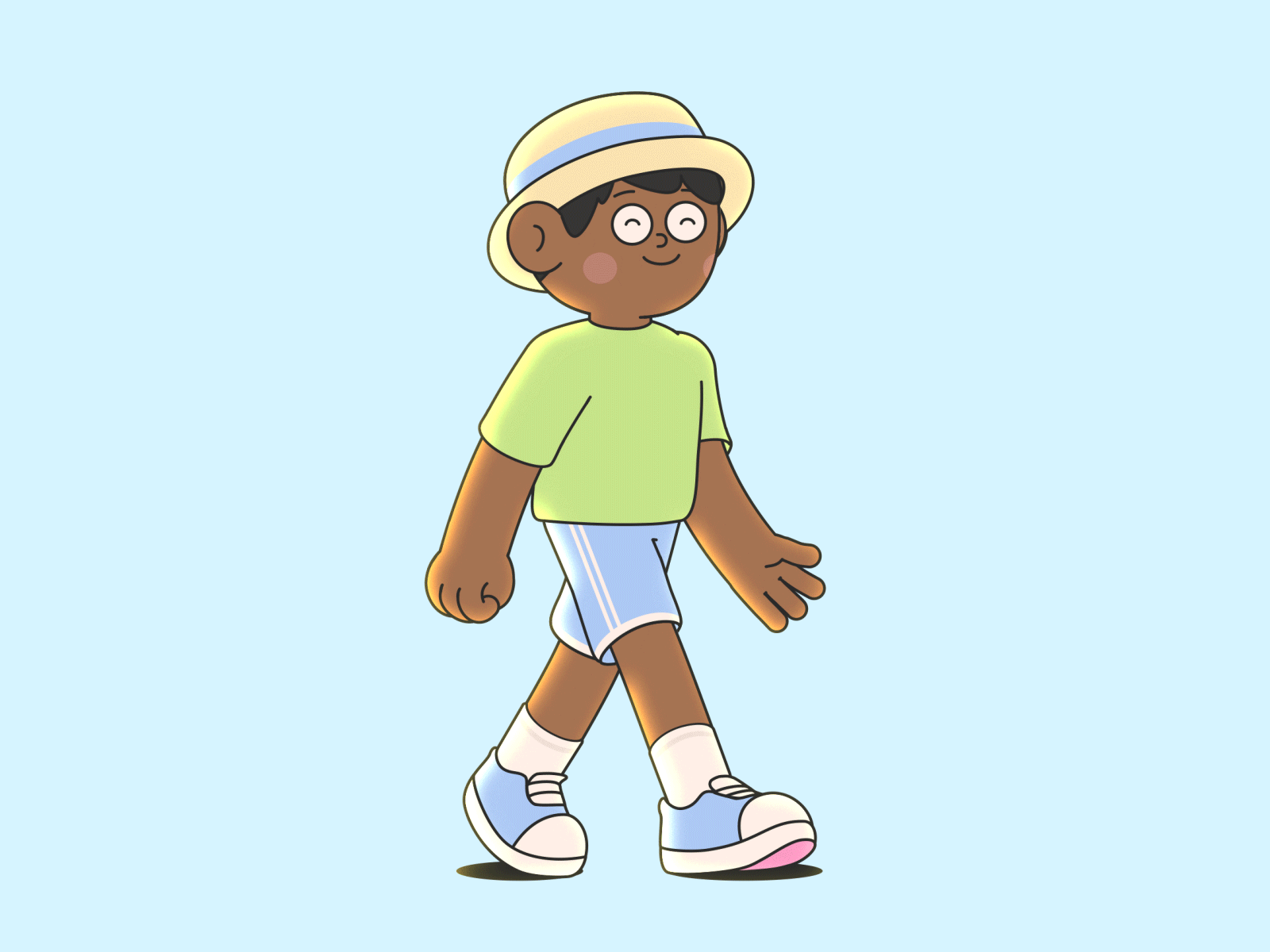 XIAOLI ae animation canvas shoes character clothing holiday illustration motion summer