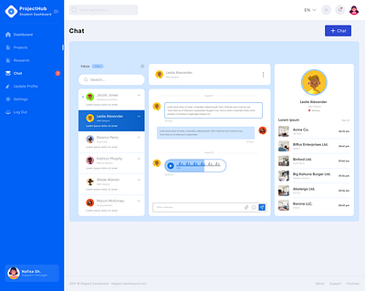 ProjectHub - Chat UI || SIH graphic design ui
