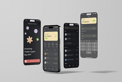 Crypto app branding crypto cryptocurrnecy cryptowallet dark mobile mobileapp neomorphism nft token ui ux wallet