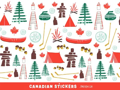 Canadian icons branding canada childrens illustration design digitalart editorial graphic design icons illustration logo photoshop social media stickers