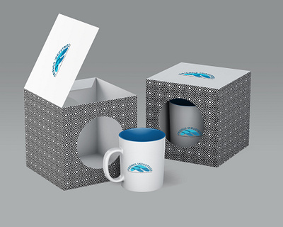 Mug & Box Logo Mockup 3d branding graphic design logo