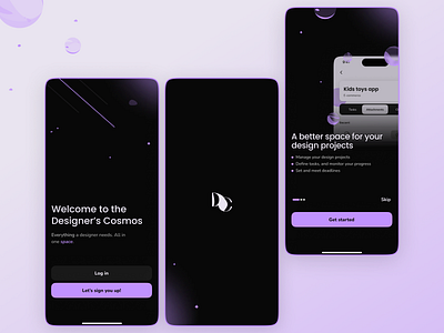 Designer's Cosmos appdesign collaboration design figma graphic design ideation mobile app interaction design logo mobileappdesign projectmanagement typography ui userexperience userinterface ux