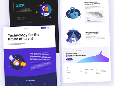 Website Redesign - SmartResume animation blockchain clean illustration jobs resume simple ui website