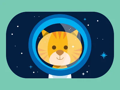 Space Cat X astronaut blue brand cat cats cybersecurity green helmet illustration kitty nasa space vector
